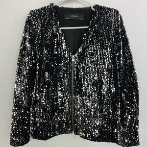 Zara Sequin Bomber Jacket
